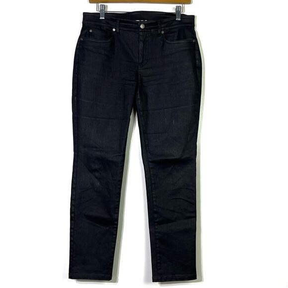 Eileen Fisher Black Straight Leg Jeans Size 6 EUC - Picture 1 of 6